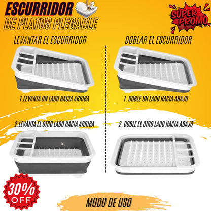 Escurridor De Platos Plegable plastico