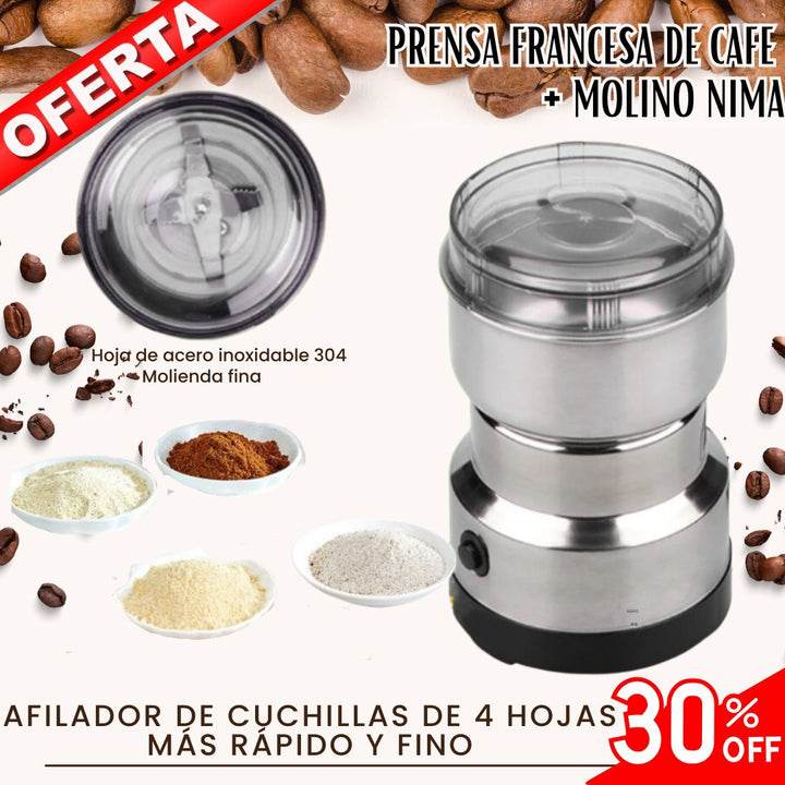 PRENSA FRANCESA DE CAFE + MOLINO NIMA