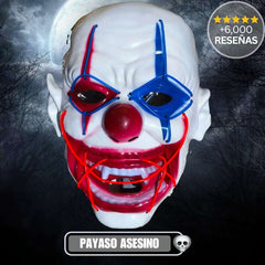 Máscara Halloween™ LED Neón – Te hará brillar🎃👻 - PAYASO ASESINO