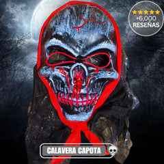 Máscara Halloween™ LED Neón – Te hará brillar🎃👻 - CALAVERA CON CAPOTA
