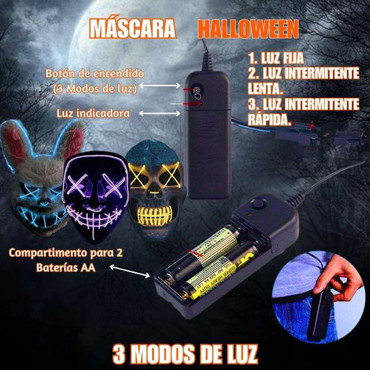Máscara Halloween™ LED Neón – Te hará brillar🎃👻