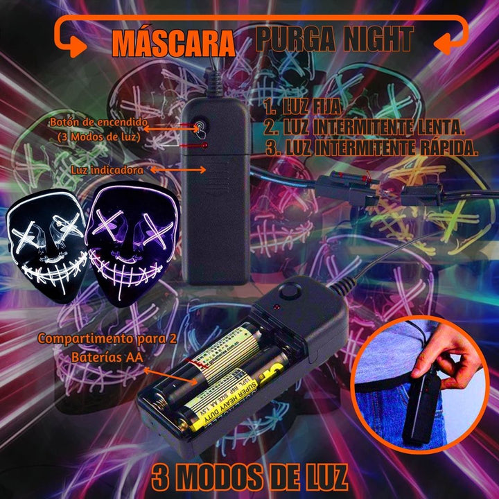 PURGAMASK LUZ LED 🎃👻