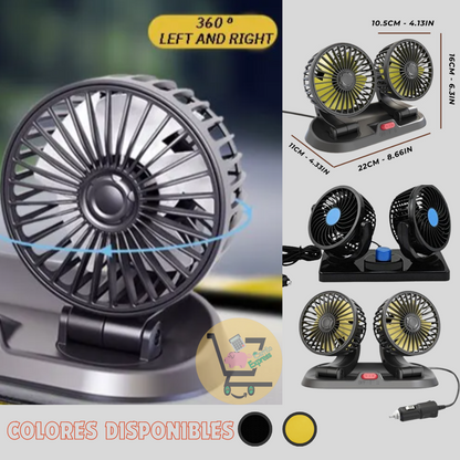 VENTILADOR DOBLE PARA VEHICULO 🚕🍃