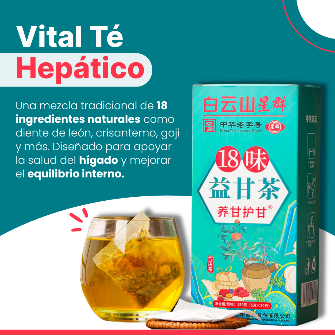 Té Hepático 18 Hierbas Chinas x 30 sobres – Nutrición y Desintoxicación Natural 🍵