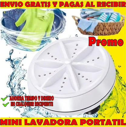 MINI LAVADORA GIRATORIA MINI TURBINA💦👕🚿