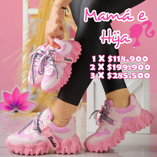 TENIS BARBIE TRACTOR PARA MAMI E HIJAS 👩🏻‍👧🏻👟👩‍👧‍👦