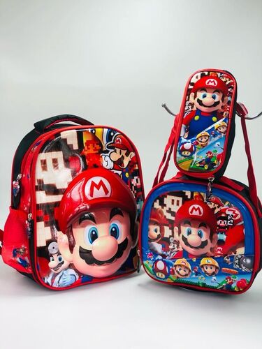 MORRAL ESCOLAR 3D EN COMBO X 3 🎒