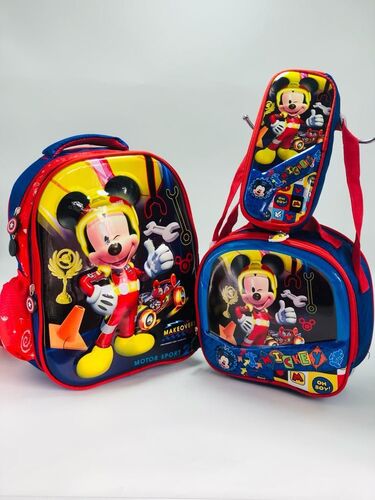 MORRAL ESCOLAR 3D EN COMBO X 3 🎒