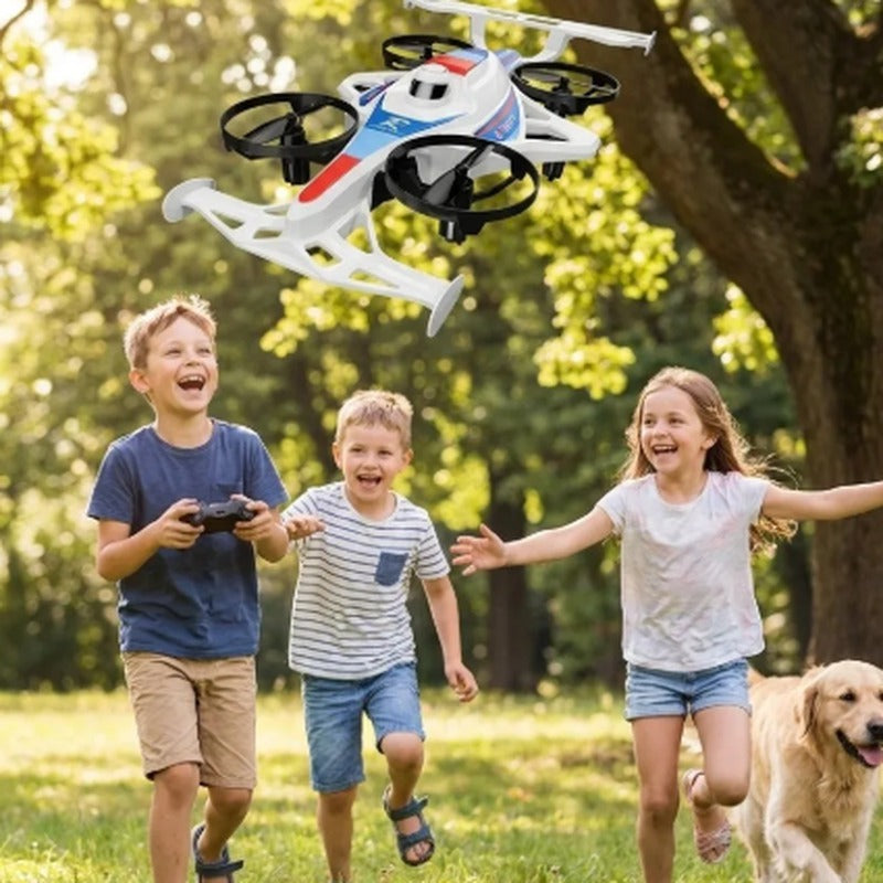 Niños y familia disfrutando el Dron Carro 2 en 1