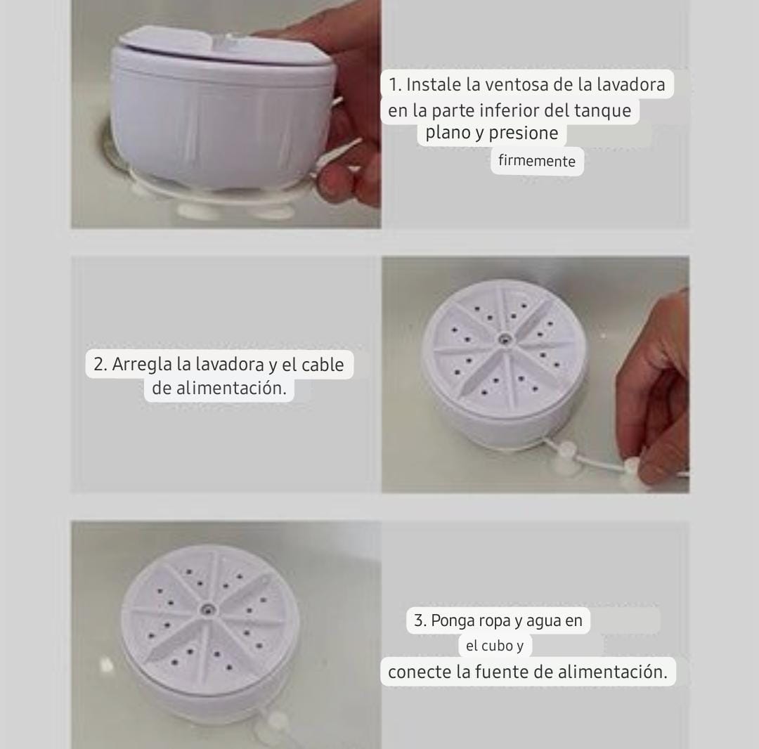 MINI LAVADORA GIRATORIA MINI TURBINA💦👕🚿