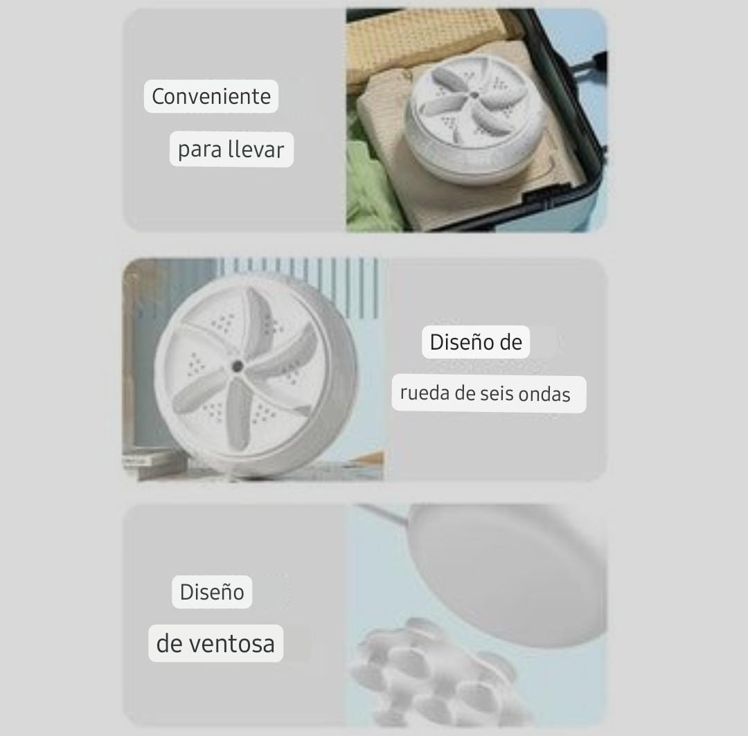 MINI LAVADORA GIRATORIA MINI TURBINA💦👕🚿