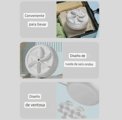 MINI LAVADORA GIRATORIA MINI TURBINA💦👕🚿