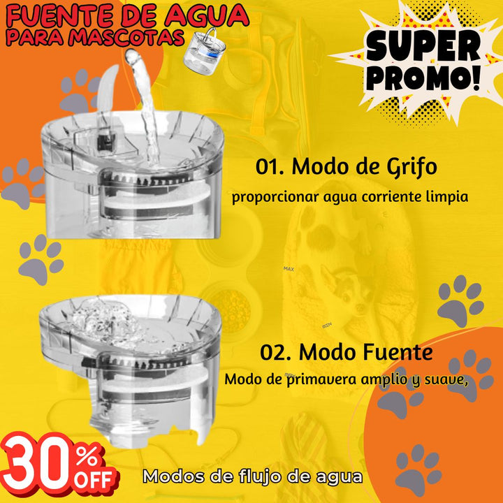 Fuente de agua para gatos y perros