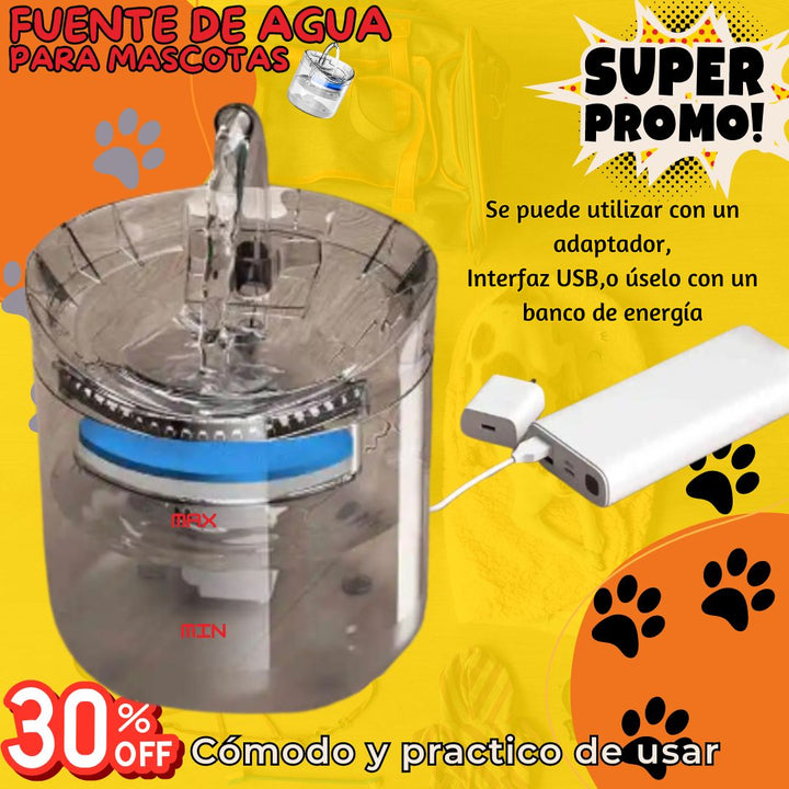 Fuente de agua para gatos y perros