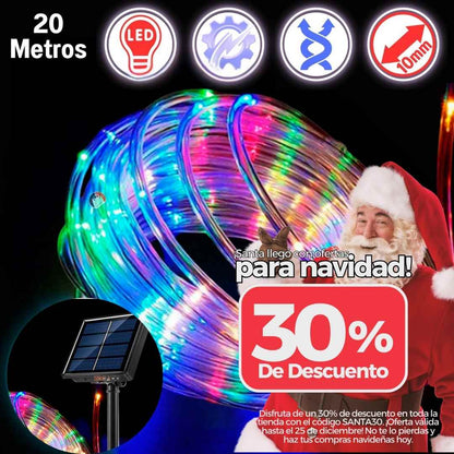 Manguera LED Solar Pro™ 20m – 400 LEDs  Iluminación Automática Exteriores 🌟