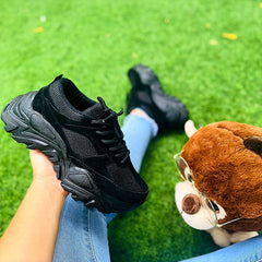 TENIS BOLICHEROS DEPORTIVOS CON PLATAFORMA - Negro