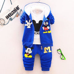 CONJUNTO MICKEY MOUSE: chaqueta, camisa y pantalon 👦🏻👧🏻👶🏻 - AZUL REY