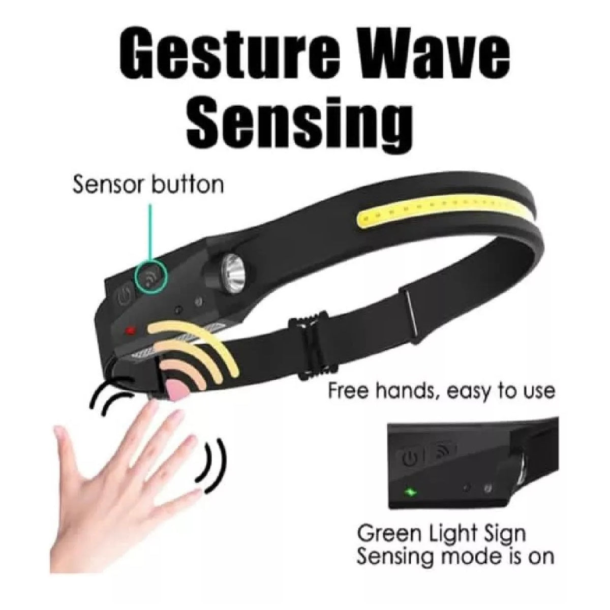LINTERNA FRONTAL RECARGABLE CON SENSOR 🔦✨💡