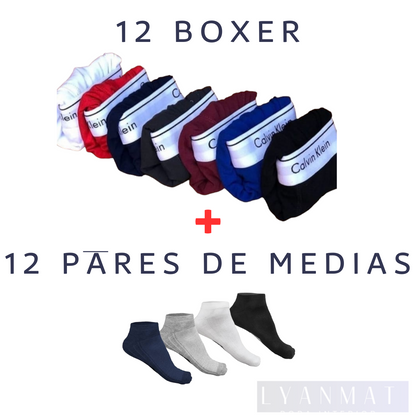 PACK CALVIN KLEIN 12 BOXERS + 12 PARES DE MEDIAS