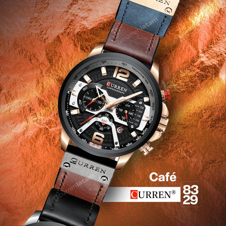 RELOJ CURREN 8329 CRONOGRAFO MANILLA EN CUERO⌚