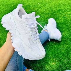 TENIS BOLICHEROS DEPORTIVOS CON PLATAFORMA - Blanco