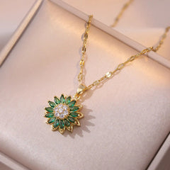 COLLAR GIRASOLES GIRATORIOS 📿♥🧑🏻‍❤️‍💋‍👩🏻 - GIRASOL ESMERALDA
