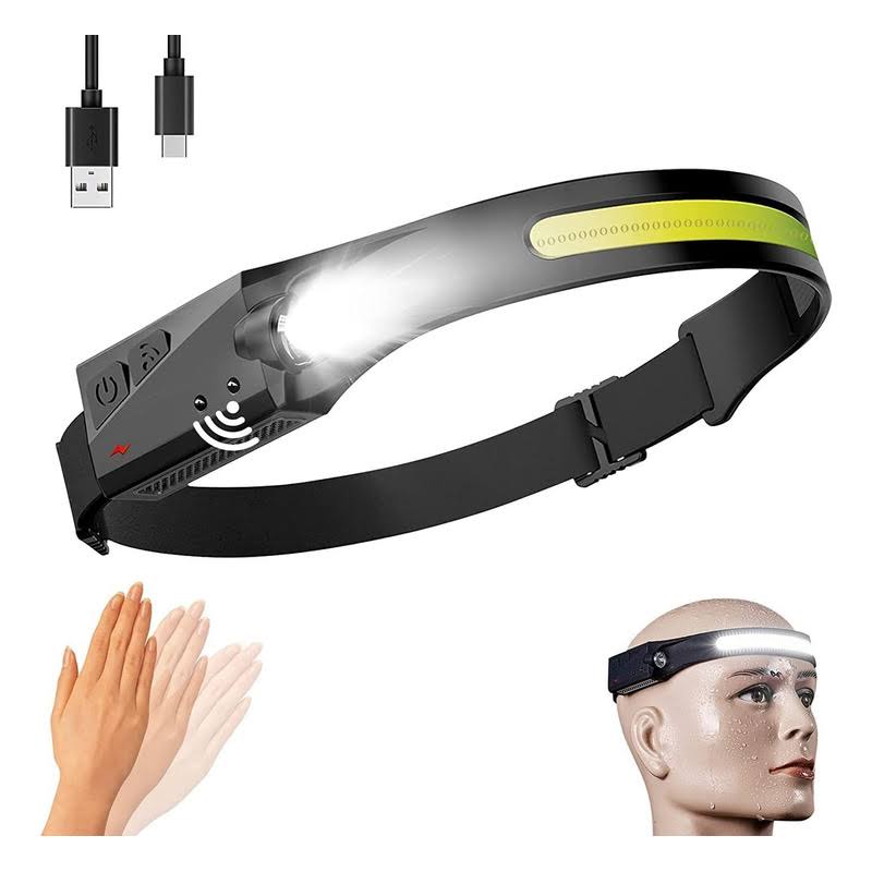 LINTERNA FRONTAL RECARGABLE CON SENSOR 🔦✨💡