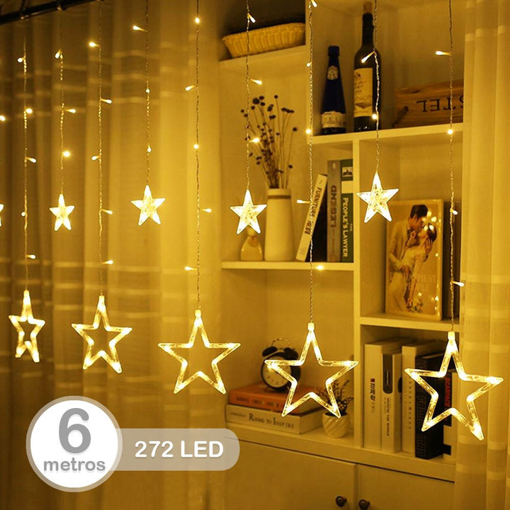 CASCADA LUCES LED ESTRELLAS, 3 y 6 METROS POR 1 METRO 🎄✨